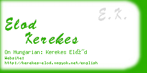 elod kerekes business card